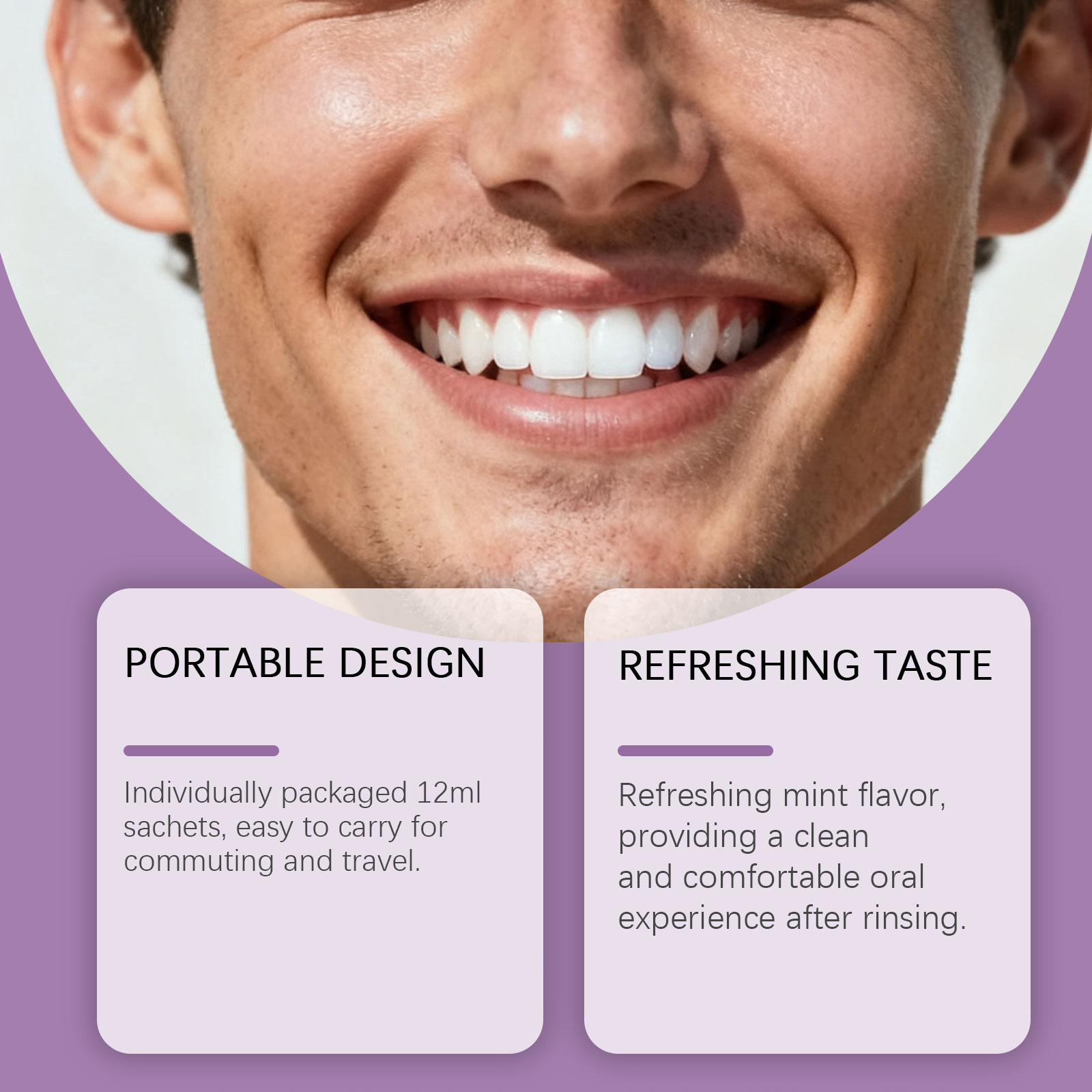 Paarse mondspoelmiddel, voor h - Teeth Whitening Mouthwash recensie en prijs